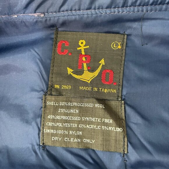 Vintage CPO Jacket Mens Large Blue Red Plaid Wool Blend Lined Shirt Jacket 90s - Picture 6 of 8
